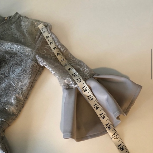 Chi Chi London Tulle Lace Prom Midi Dress - Grey - Picture 5 of 16